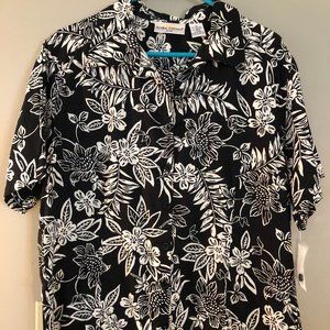 SunBay Cottons women's black/white blouse Size 1X